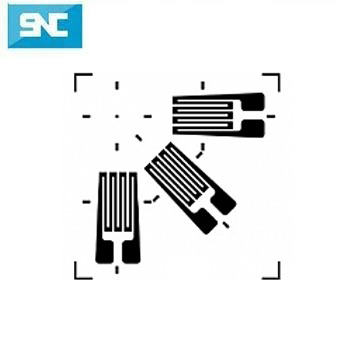 The load cell and the sensor and the measuring grids of the strain analysis 3 strain gauges the corner rosettes of the CA strain gauge